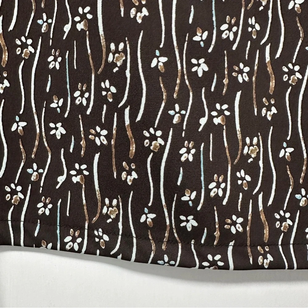 Vintage 90s Axcess Chocolate Brown Floral Midi Skirt Women’s Size Medium Boho - Picture 13 of 16